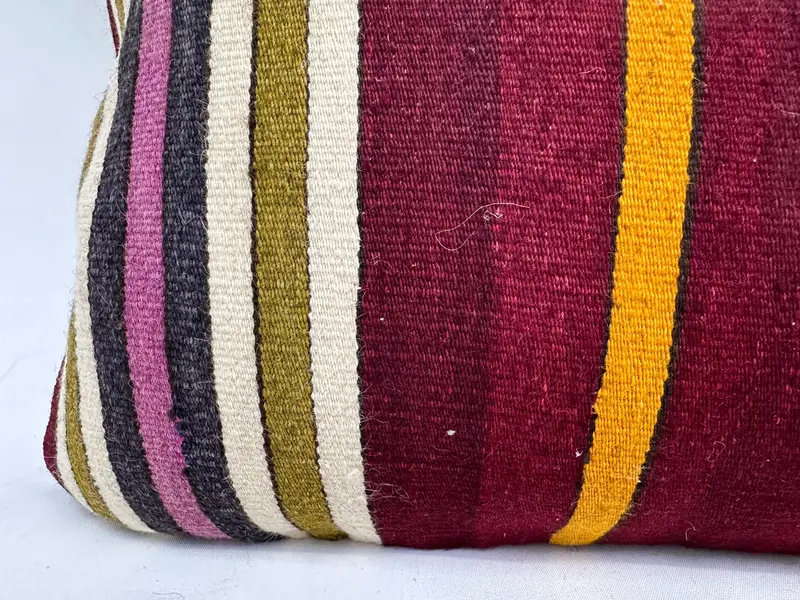 Sustainable Cushion Case, Throw Kilim Pillow, 16x48 Red Pillow Cover, Turkish Pillow, Cushion, Interior Designer Pillow, Cozy Throw Cushion Case - 2