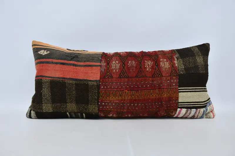 Vintage Pillow, Accent Cushion, 16x36 Red Pillow Cover, Interior Designer Pillow, Decorative Throw Cushion Cover, Pillow, Kilim Pillow - 1