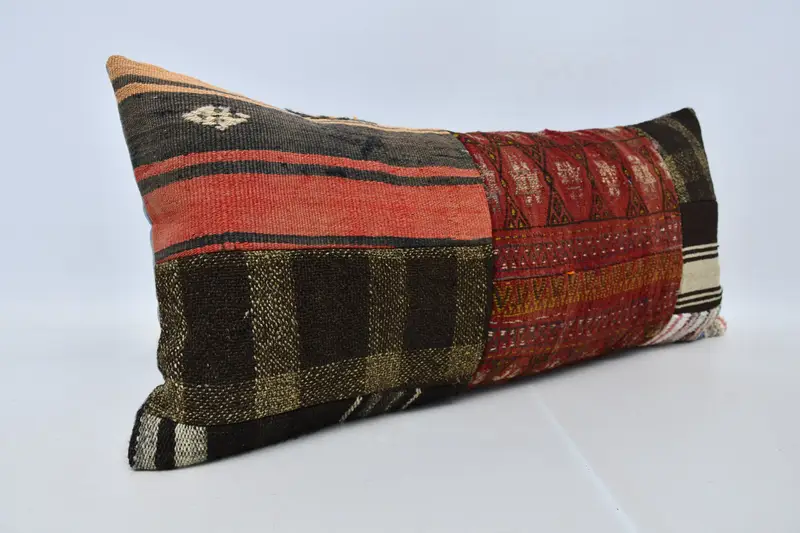 Vintage Pillow, Accent Cushion, 16x36 Red Pillow Cover, Interior Designer Pillow, Decorative Throw Cushion Cover, Pillow, Kilim Pillow - 3