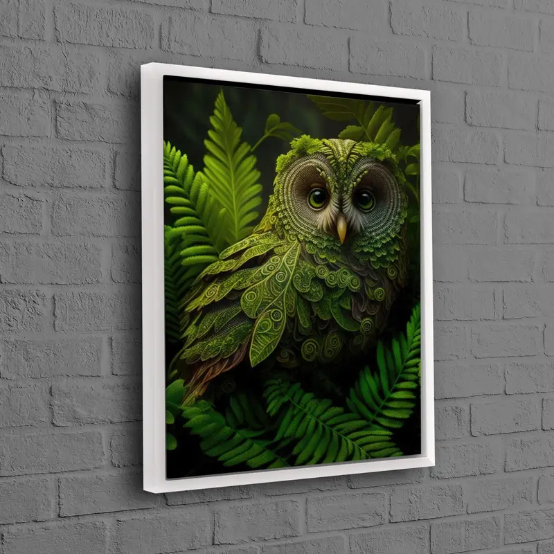 モダンな農家の抽象的なフクロウ キャンバス プリント - トレンディな装飾