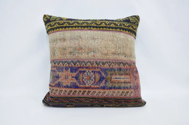 Pillow Cover, Christmas Pillow, Vintage Pillow, Vintage Kilim Pillow, 28x28 Blue Pillow Cover, Retro Pillow Cover, Gift Pillow - 1