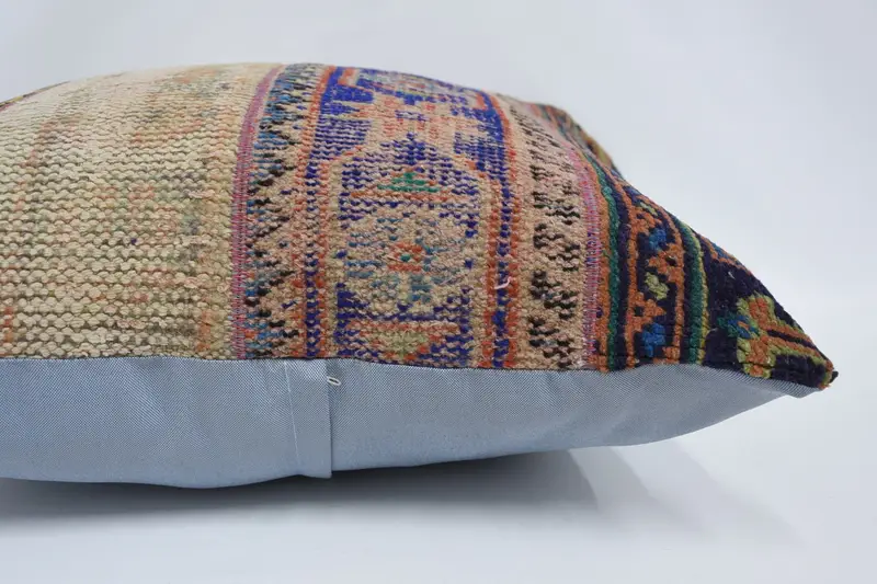 Pillow Cover, Christmas Pillow, Vintage Pillow, Vintage Kilim Pillow, 28x28 Blue Pillow Cover, Retro Pillow Cover, Gift Pillow - 5