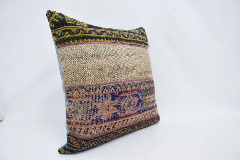 Pillow Cover, Christmas Pillow, Vintage Pillow, Vintage Kilim Pillow, 28x28 Blue Pillow Cover, Retro Pillow Cover, Gift Pillow - 3