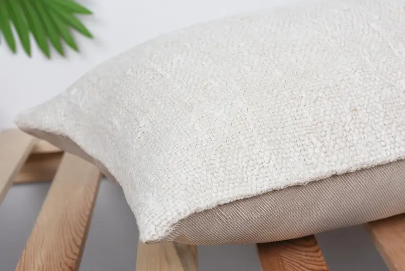 Turkish Kilim Pillow, Retro Pillow, Antique Pillows, Pillow Cover, Pillow for Couch, Turkish Corner Cushion, Aztec Pillow, 12x36 Beige Pillow Sham - 6