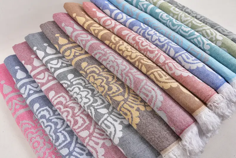 Peshtemal Towel, Beach Towel Personalized, Embroidered Towel, Bridal Shower Gifts, Bachelorette Party Gift, 70x40 Cotton Floral Patterned Towel - 6