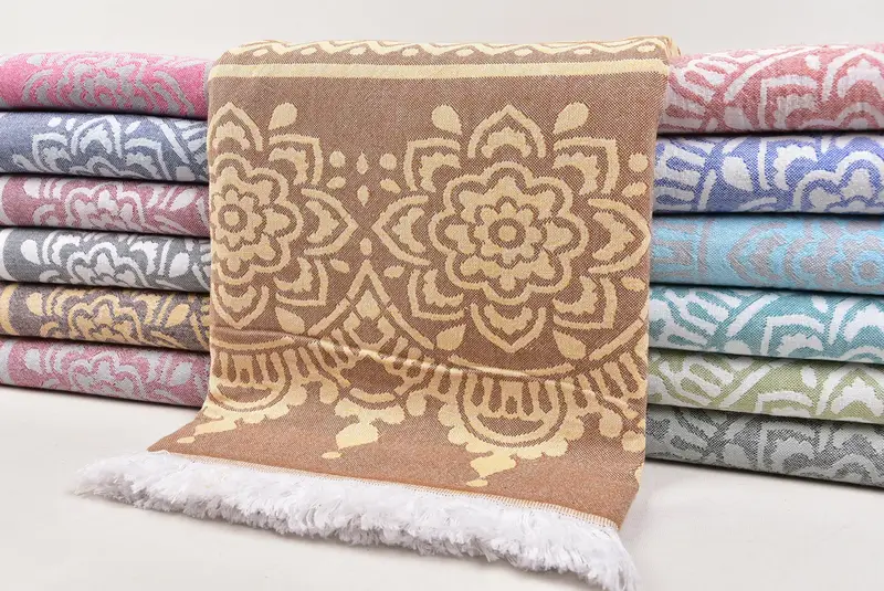 Peshtemal Towel, Beach Towel Personalized, Embroidered Towel, Bridal Shower Gifts, Bachelorette Party Gift, 70x40 Cotton Floral Patterned Towel - 2