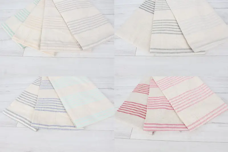 Regalo de Navidad, toalla de regalo de dama de honor, toalla a rayas de lino 70x40, toalla de playa, toallas de monograma, favor de la boda en la playa, toalla de playa personalizada - 8