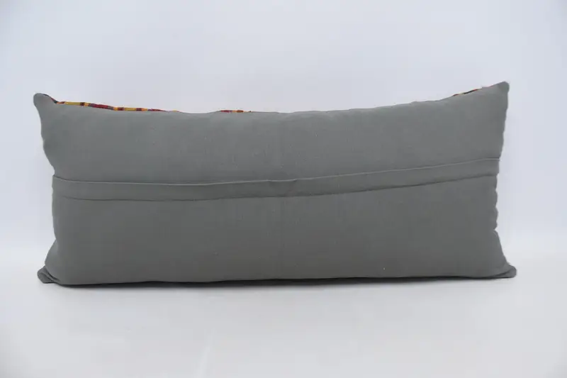 Sustainable Pillow Case, 16x36 Red Cushion Case, Knitted Cushion Case, Throw Kilim Pillow, Pillow for Couch, Kilim Pillow, Pillow Case - 6