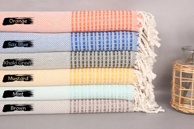 Turkish Towel Monogram, Bachelorette Party Gift, 70x36 Cotton Striped Towel, Sand-resistant towel, Bridesmaid Gifts, Scarf Towel, House Warming Gift - 1