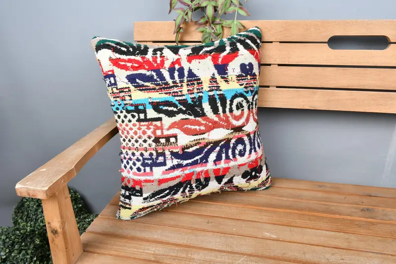 Cushion, 18x18 Red Cushion Cover, Turkish Kilim Pillow, Vintage Kilim Throw Pillow, Neutral Cushion, Luxury Pillow Sham, Throw Kilim Pillow - 1