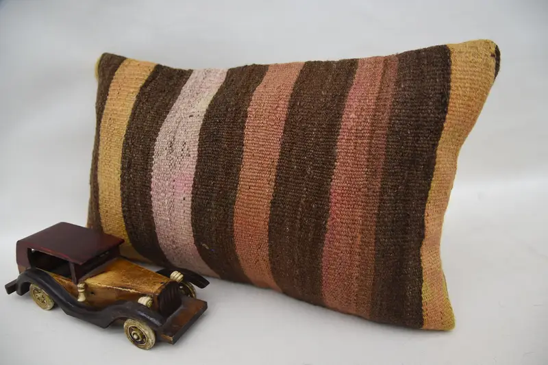 Customized Cushion, Pillow, Boho Pillow Sham Cover, Accent Pillow Cover, Gift Pillow, Armchair Pillow Case, Boho Pillow, 12x20 Brown Cushion Cover - 3
