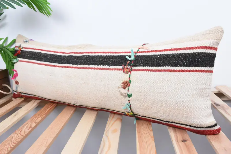 Kilim Pillow, Interior Designer Pillow, Pet Pillow Case, Boho Pillow, Pillow Sham, 12x36 White Pillow Cover, Nautical Throw Pillow Sham - 5