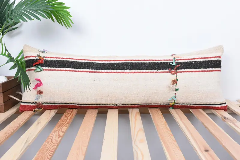 Kilim Pillow, Interior Designer Pillow, Pet Pillow Case, Boho Pillow, Pillow Sham, 12x36 White Pillow Cover, Nautical Throw Pillow Sham - 1