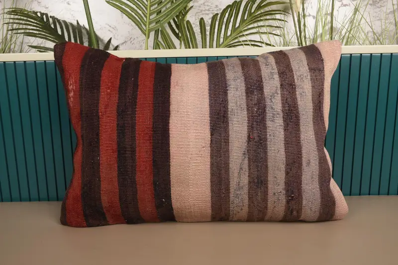 Vintage Striped Pillow Case, Gift Red 40x60 cm Cushion Cover - 1