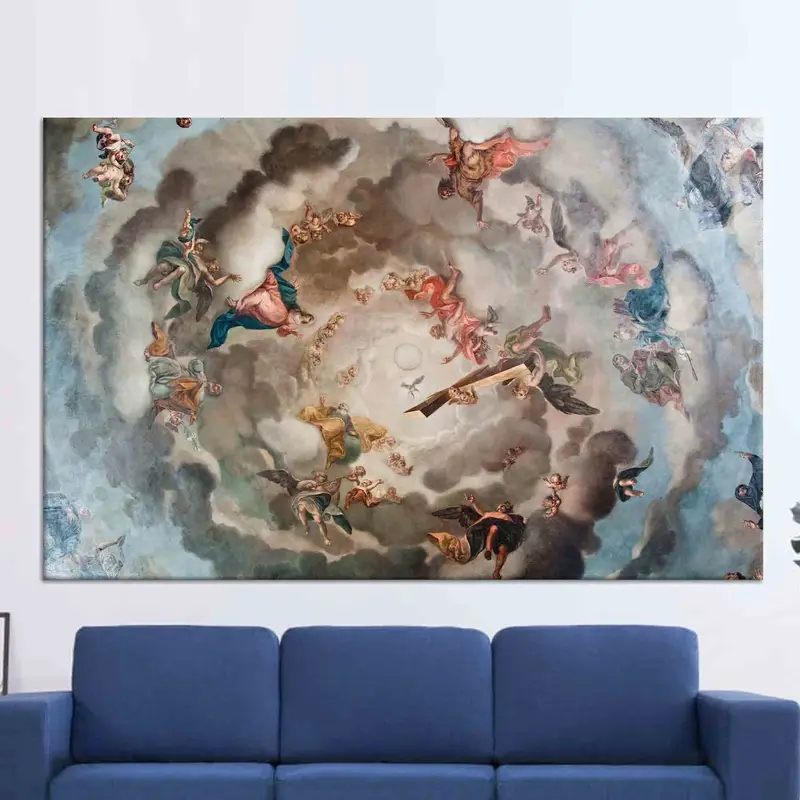 Bedruckte Leinwandkunst mit Renaissance-Himmelsengel-Fresko