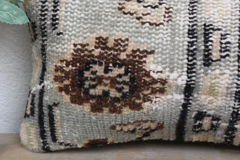Meditation Pillow Cover, Home Decor Pillow, Cushion Cover, Southwestern Cushion, 8x16 Beige Cushion Case, Turkish Pillow, Vintage Kilim Throw Pillow - 3