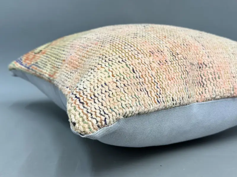 Lounge Throw Cushion Case, Pillow for Sofa, 18x18 Orange Cushion Case, Handmade Kilim Cushion, Pillow Cover, Vintage Kilim Pillow - 6