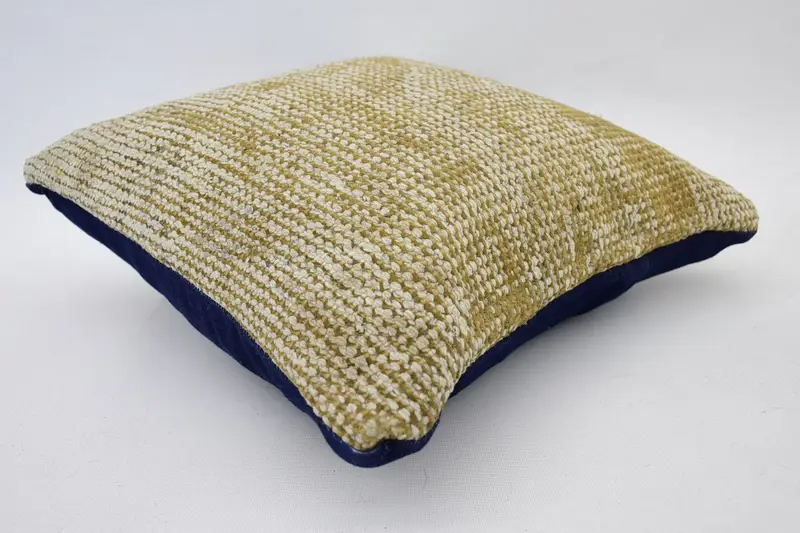 14x14 Beige Cushion, Knitted Cushion Case, Boho Pillow, Wool Kilim Pillow Pillow, Cushion Cover, Boho Pillow Sham Cover, Ethnical Kilim Rug Pillow - 6