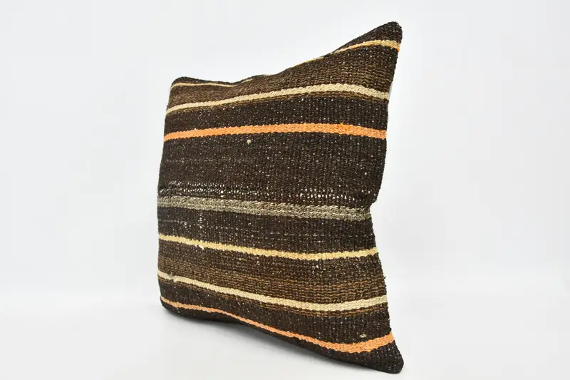 Outdoor Throw Pillow Case, Kilim Cushion Sham, Pillow for Sofa, Chair Pillow Cover, 20x20 Brown Pillow Case, Home Decor Pillow, Cushion - 4
