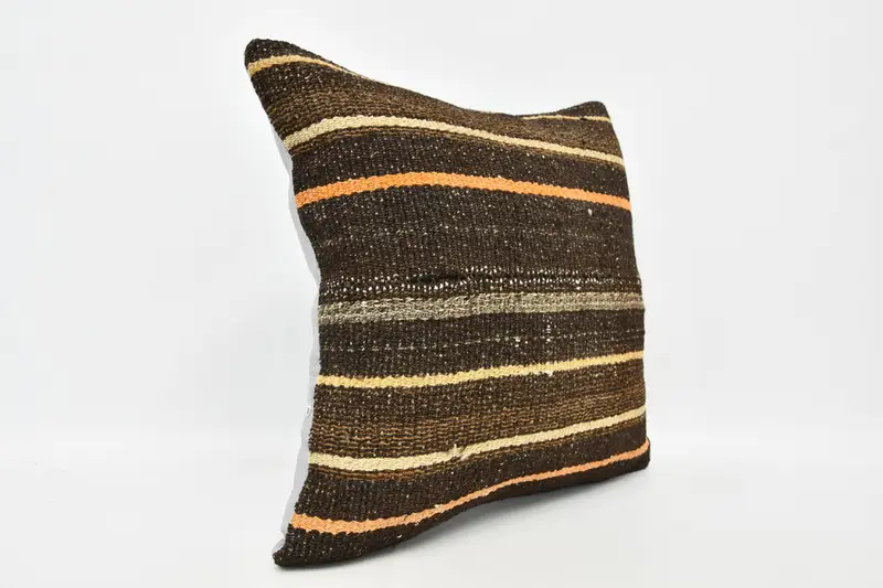 Outdoor Throw Pillow Case, Kilim Cushion Sham, Pillow for Sofa, Chair Pillow Cover, 20x20 Brown Pillow Case, Home Decor Pillow, Cushion - 3