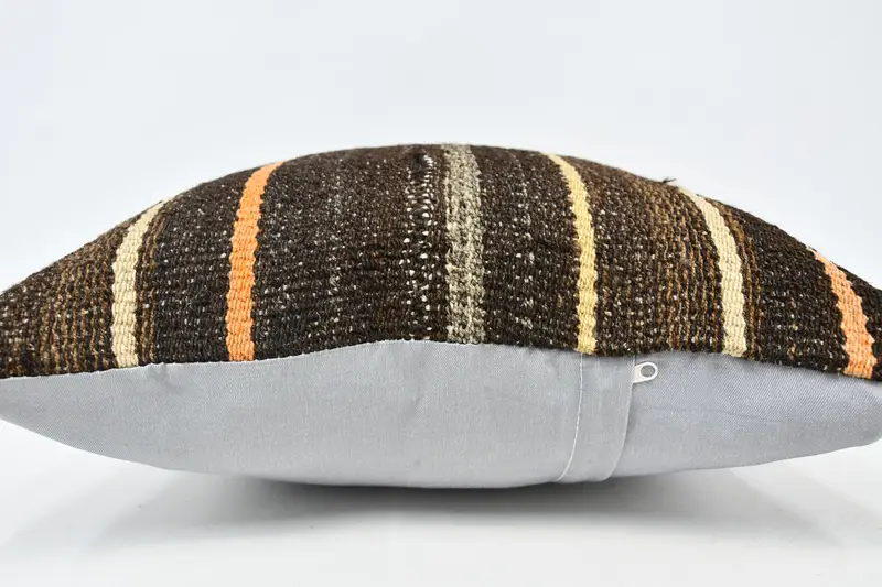 Outdoor Throw Pillow Case, Kilim Cushion Sham, Pillow for Sofa, Chair Pillow Cover, 20x20 Brown Pillow Case, Home Decor Pillow, Cushion - 5