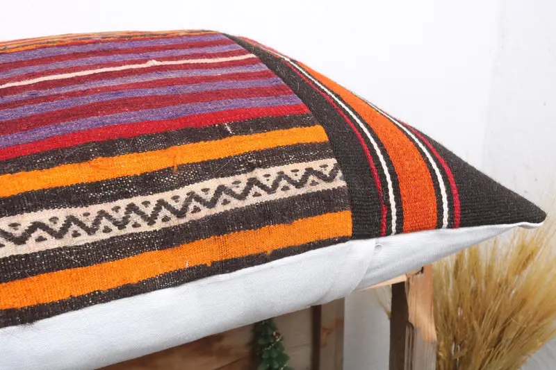 Vintage Pillow Cover, Turkish Kilim Pillow, Pillow Case, Muted Cushion, Boho Pillow, 24x24 Blue Pillow Sham, Gift Pillow, Patio Cushion Cover - 6