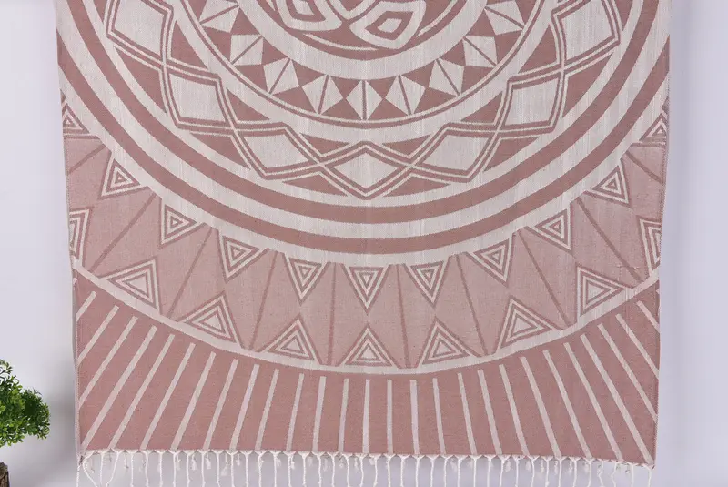 Peshtemal Towel, 68x40 Cotton Round Patterned Towel, Gift For Wedding Day, Fouta towel, Birthday Gift, Thin towel, Miami Bachelorette Party Favors - 7