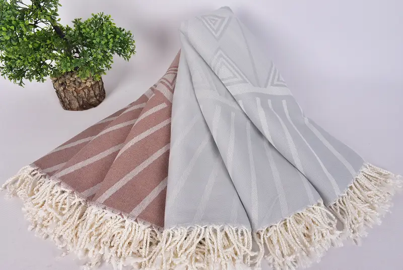 Peshtemal Towel, 68x40 Cotton Round Patterned Towel, Gift For Wedding Day, Fouta towel, Birthday Gift, Thin towel, Miami Bachelorette Party Favors - 4