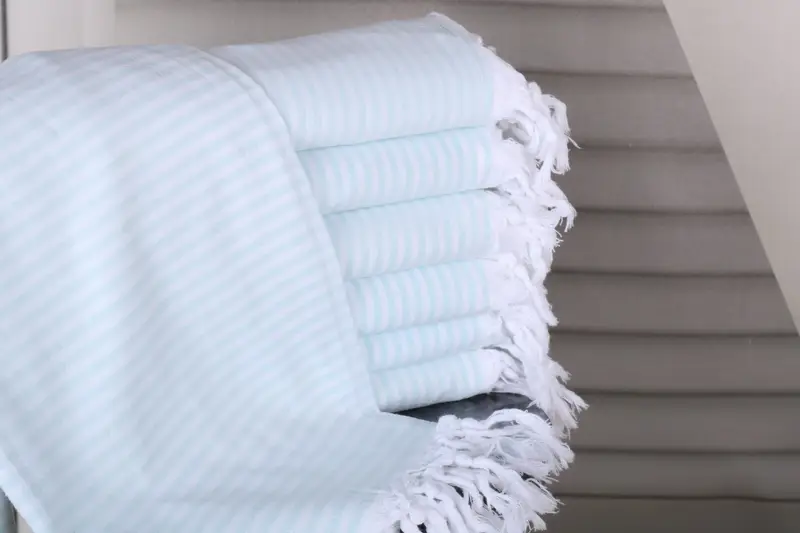Anniversary Gift For Her, 68x36 Cotton Striped Towel, Organic Turkish towel, Soft towel, Fringed Turkish towel for poolside, Bachelorette Gifts - 1