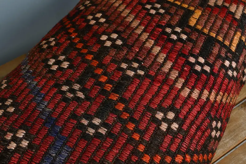 Boho Pillow, Nautical Throw Cushion Case, Ethnical Kilim Rug Pillow, Bed Cushion Case, Pillow for Couch, 16x24 Red Cushion Case, Cushion Case - 4