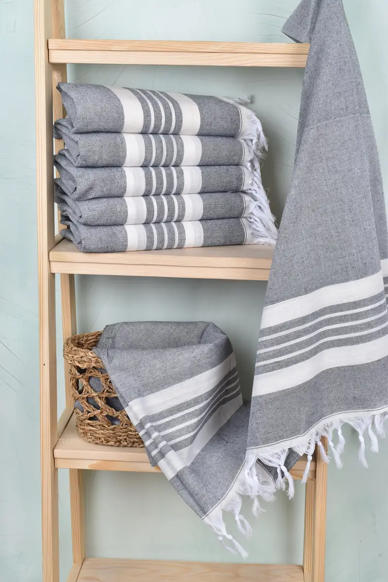 Turkish fouta towel for outdoor use, Gift For Mom, Personalized Turkish Towel, 70x40 Cotton Striped Towel, Lightweight Turkish towel, Thin towel - 3