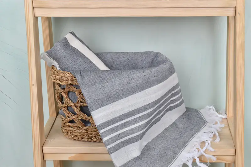 Turkish fouta towel for outdoor use, Gift For Mom, Personalized Turkish Towel, 70x40 Cotton Striped Towel, Lightweight Turkish towel, Thin towel - 4