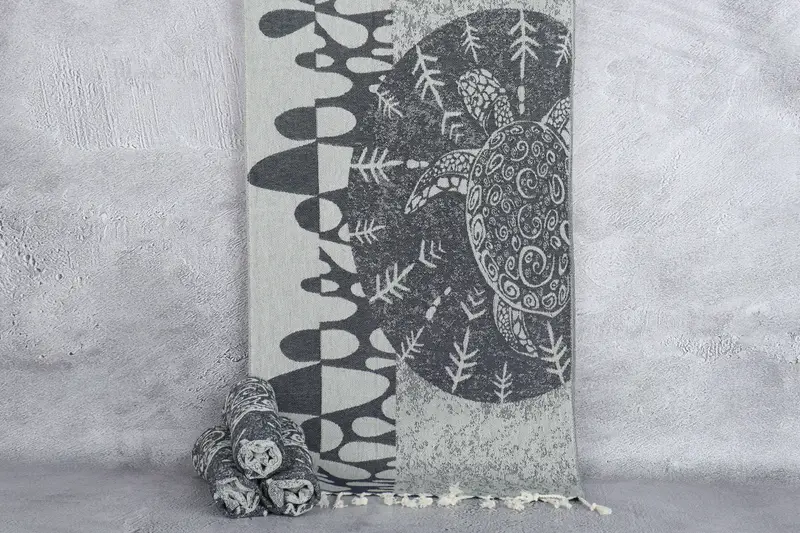 Bathroom Towels, Kitchen Towel, Bulk Order Towel, Travel Towel, 36x18 Cotton Turtle Design Towel, Gift For Boyfriend, Monogrammed Hand Towel - 1