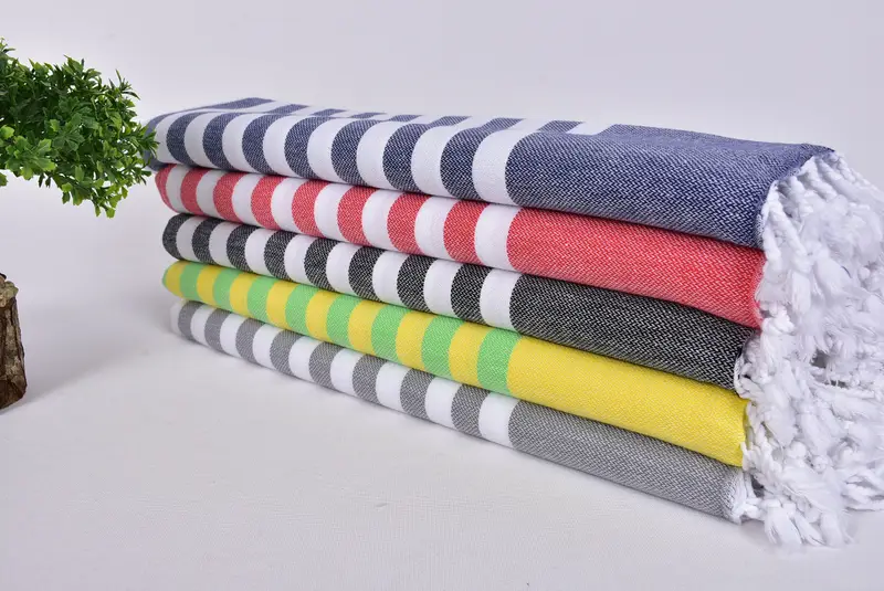 Fringed Turkish towel for poolside, Valentines Day Gift For Him, Quick-dry towel, Beach towel, Custom Beach Towel, 70x40 Cotton Striped Towel - 3