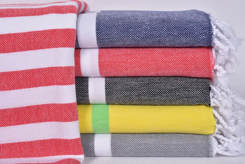 Fringed Turkish towel for poolside, Valentines Day Gift For Him, Quick-dry towel, Beach towel, Custom Beach Towel, 70x40 Cotton Striped Towel - 1