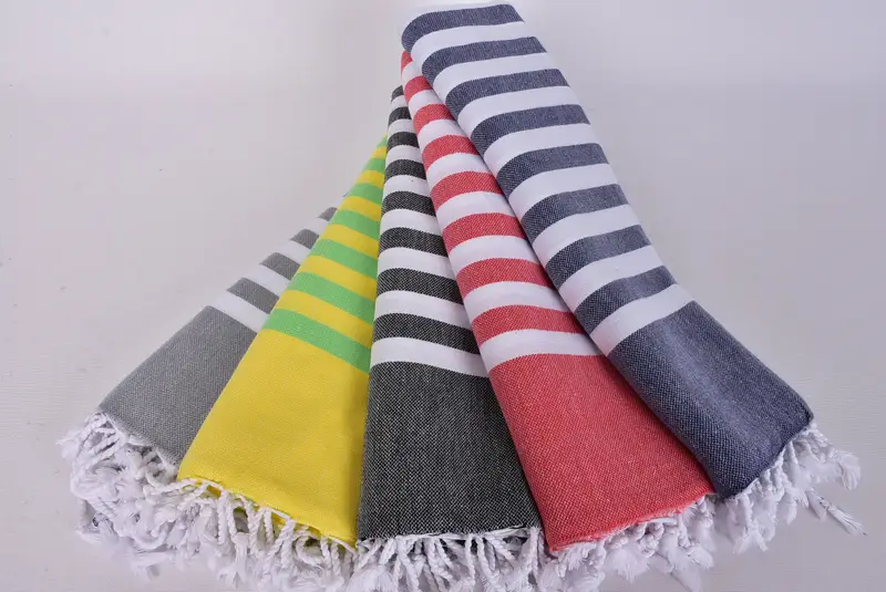 Fringed Turkish towel for poolside, Valentines Day Gift For Him, Quick-dry towel, Beach towel, Custom Beach Towel, 70x40 Cotton Striped Towel - 4