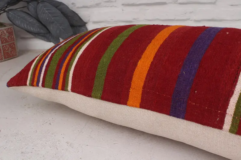 Pillow for Sofa, Turkish Rugs Pillow Cover, Cushion Case, Decorative Throw Pillow, Interior Designer Pillow, Pillow for Couch, 12x36 Red Cushion - 6