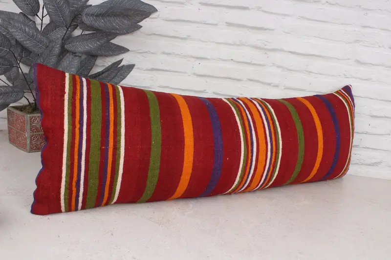 Pillow for Sofa, Turkish Rugs Pillow Cover, Cushion Case, Decorative Throw Pillow, Interior Designer Pillow, Pillow for Couch, 12x36 Red Cushion - 3