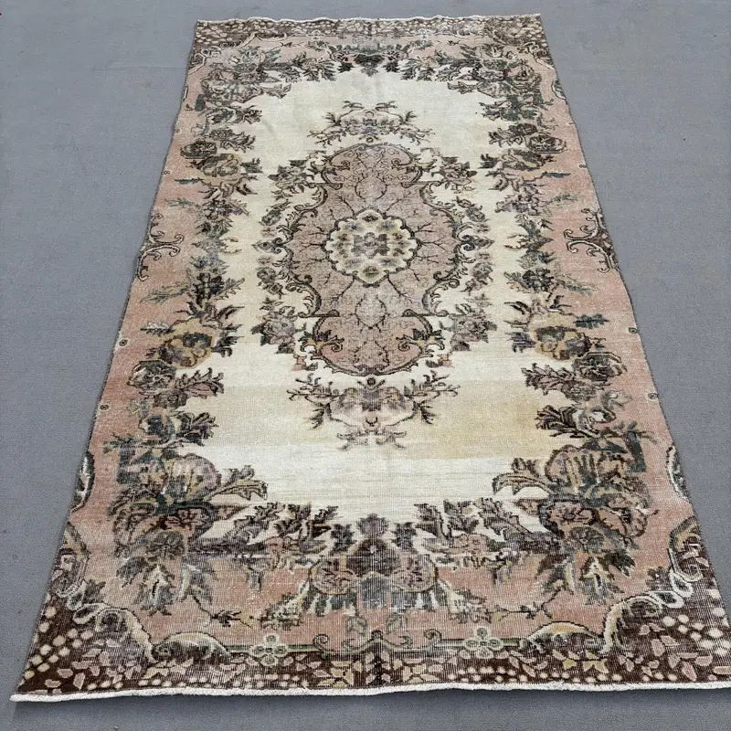 5.4x9.9 ft Halı, Büyük Türk Halısı, Kahverengi Oushak Fas Halısı - 1