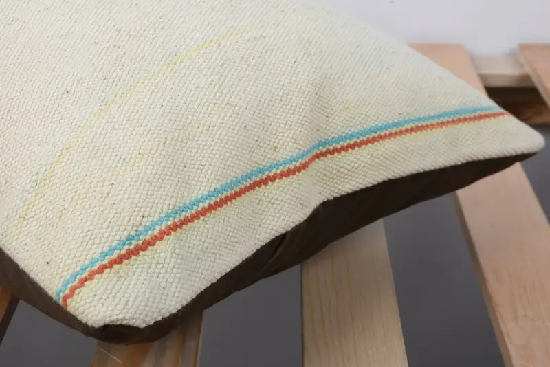 Kilim Cushion Sham, Vintage Kilim Pillow, Vintage Kilim Pillow Cushion, 12x20 Beige Cushion Case, Pillow Cover, Boho Pillow Sham Cover - 7