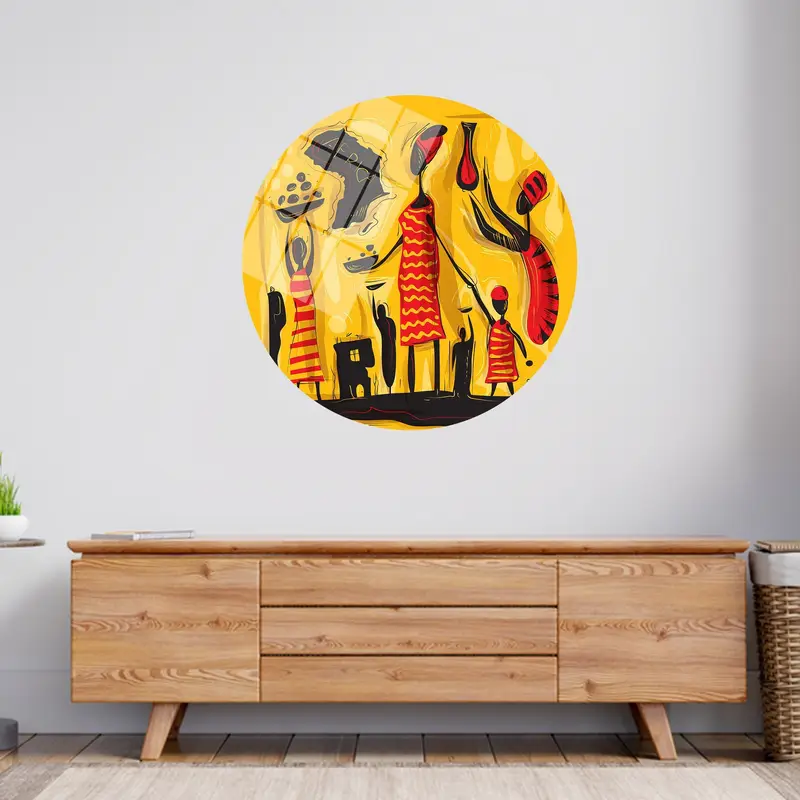 Eleganter afrikanischer Frauen-Leinwanddruck – Lebendige abstrakte Kunst