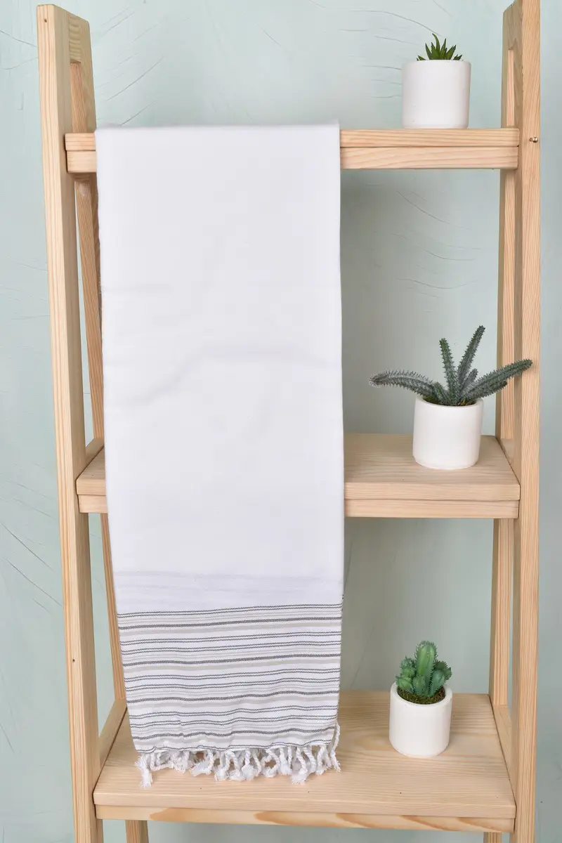 70x40 Cotton Striped Towel, Best Friend Gift, Gym Towel, House Warming Gift, Handmade Turkish hammam towel, Embroidered Towel, Bridesmaid Gift - 8