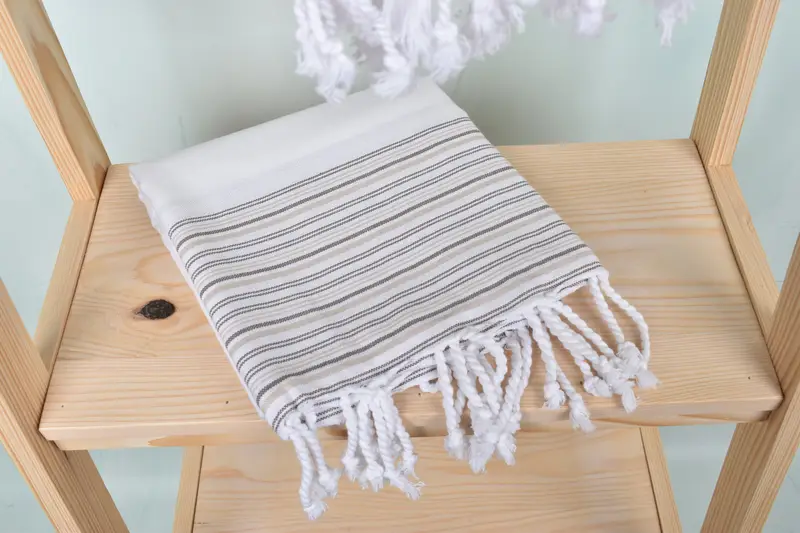 70x40 Cotton Striped Towel, Best Friend Gift, Gym Towel, House Warming Gift, Handmade Turkish hammam towel, Embroidered Towel, Bridesmaid Gift - 5