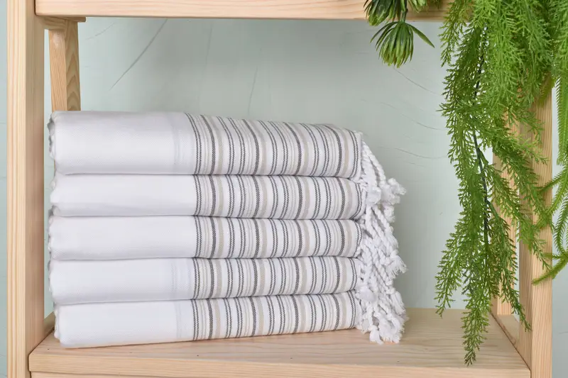 70x40 Cotton Striped Towel, Best Friend Gift, Gym Towel, House Warming Gift, Handmade Turkish hammam towel, Embroidered Towel, Bridesmaid Gift - 2