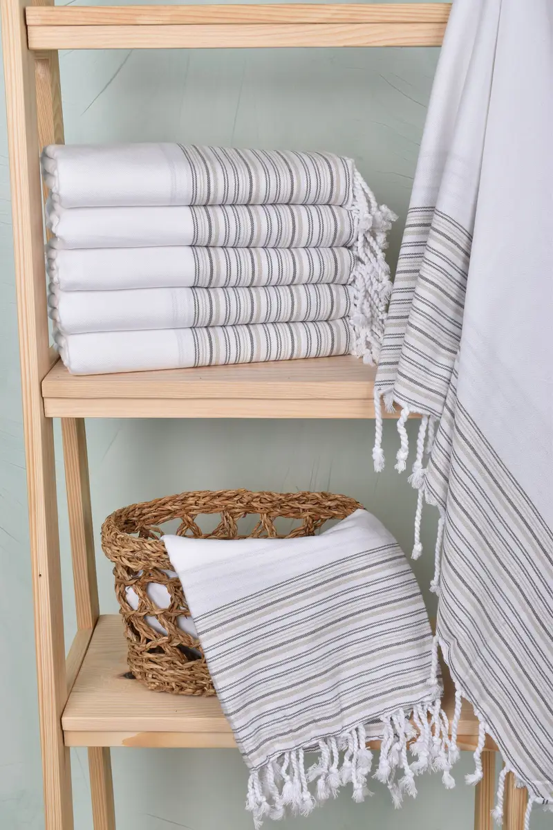 70x40 Cotton Striped Towel, Best Friend Gift, Gym Towel, House Warming Gift, Handmade Turkish hammam towel, Embroidered Towel, Bridesmaid Gift - 3