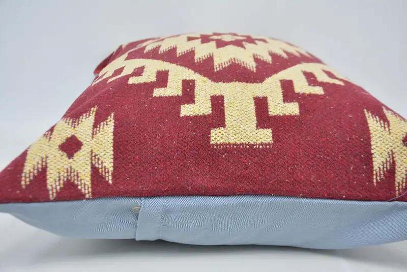 Morroccon Kilim Cushion Cushion Case, Pillow for Couch, Boho Pillow, Cushion Cover, Toss Pillow Cover, 20x28 Red Cushion, Turkish Kilim Pillow - 5
