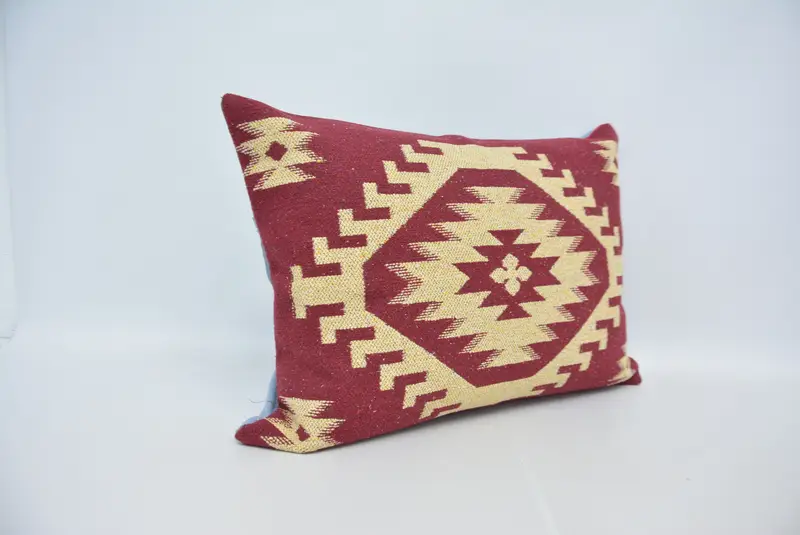 Morroccon Kilim Cushion Cushion Case, Pillow for Couch, Boho Pillow, Cushion Cover, Toss Pillow Cover, 20x28 Red Cushion, Turkish Kilim Pillow - 3