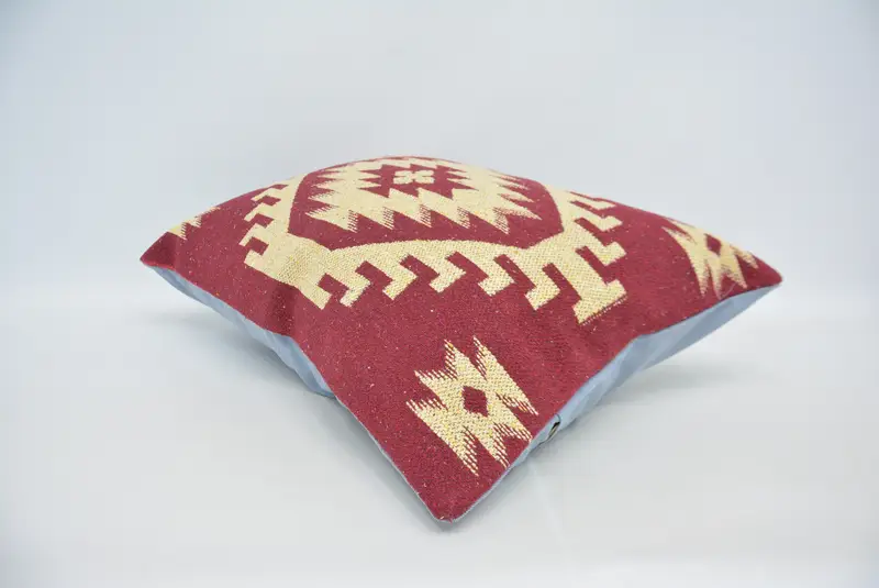 Morroccon Kilim Cushion Cushion Case, Pillow for Couch, Boho Pillow, Cushion Cover, Toss Pillow Cover, 20x28 Red Cushion, Turkish Kilim Pillow - 6