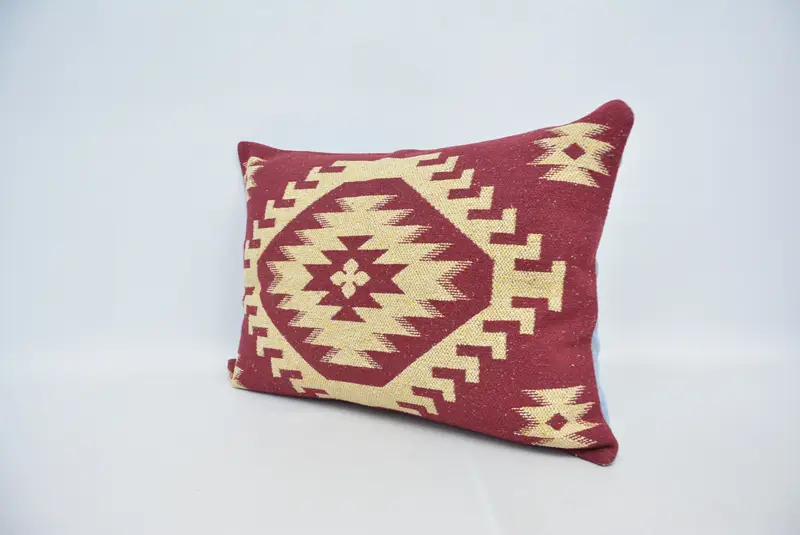 Morroccon Kilim Cushion Cushion Case, Pillow for Couch, Boho Pillow, Cushion Cover, Toss Pillow Cover, 20x28 Red Cushion, Turkish Kilim Pillow - 4