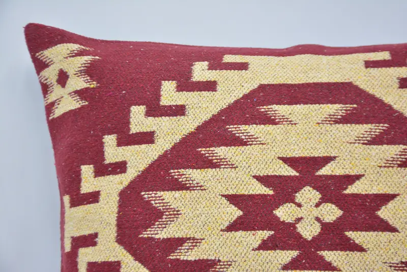 Morroccon Kilim Cushion Cushion Case, Pillow for Couch, Boho Pillow, Cushion Cover, Toss Pillow Cover, 20x28 Red Cushion, Turkish Kilim Pillow - 2